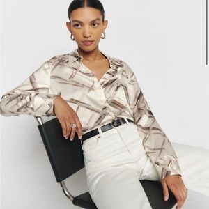 Reformation sky relaxed silk top